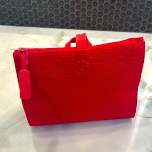 Giorgio Armani red makeup pouch brand new
